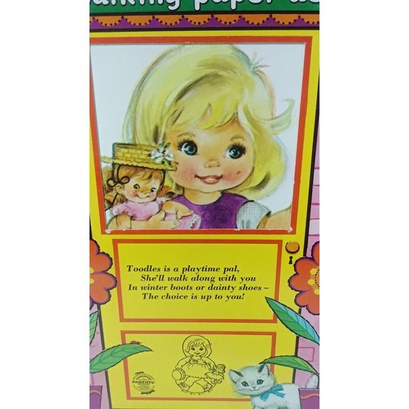 Vintage Artcraft Paper Doll Toodles A Walking Paper Doll Uncut Book - Picture 3 of 7